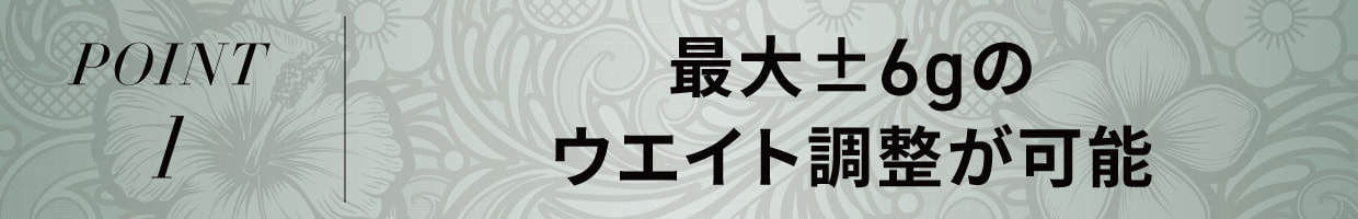 POINT1 最大±6gの ウエイト調整が可能